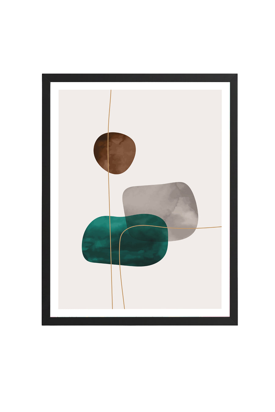Ahşap Siyah Çerçeveli Geometrik Desenli Minimalist Tablo | Huhu627