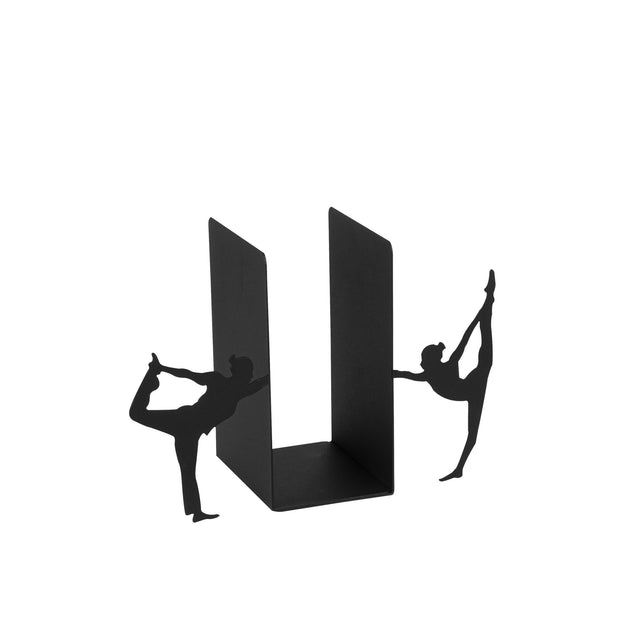 Dans Figuru Motifli Metal Kitap Tutucu - Siyah