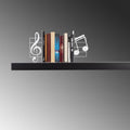 Müzik Notasi Metal Kitap Tutucu - Beyaz