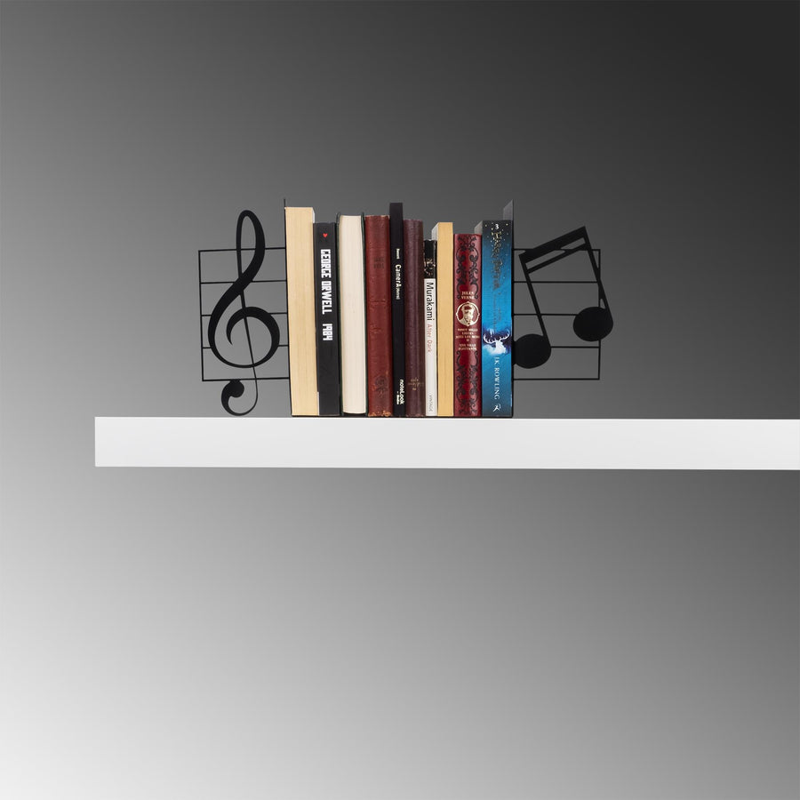Müzik Notasi Metal Kitap Tutucu - Siyah