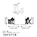 Relax Yazili Metal Kitap Tutucu - Siyah