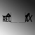 Relax Yazili Metal Kitap Tutucu - Siyah