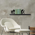 Relax Yazili Metal Kitap Tutucu - Siyah