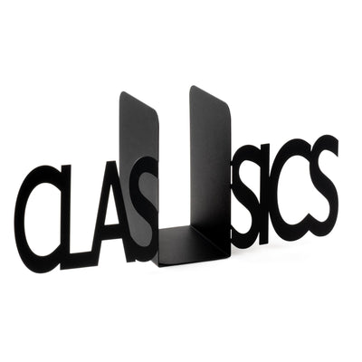 Classics Yazili Metal Kitap Tutucu - Siyah