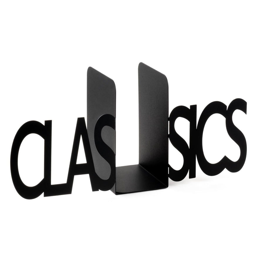 Classics Yazili Metal Kitap Tutucu - Siyah