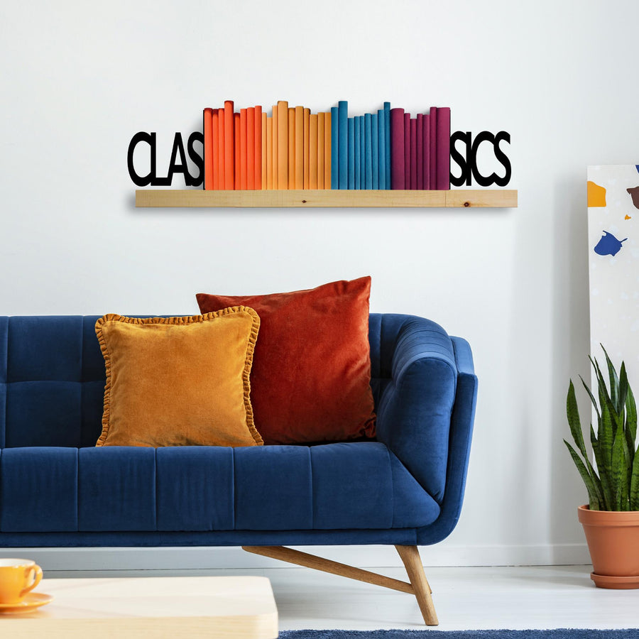 Classics Yazili Metal Kitap Tutucu - Siyah