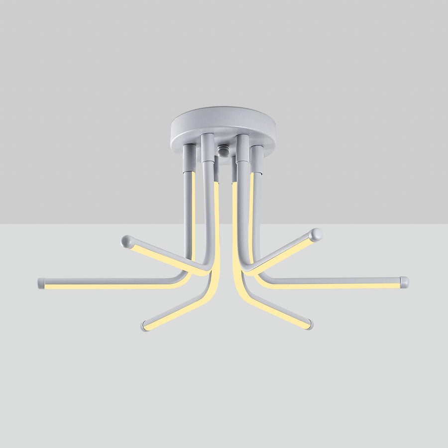 Gri Altı Kollu LED Plafonyer - Gri