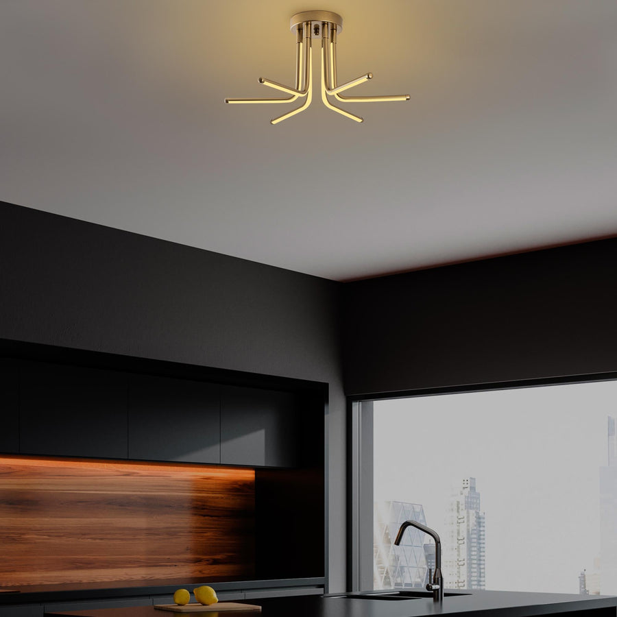 Çubuk Modern Metal Plafonyer - Altın