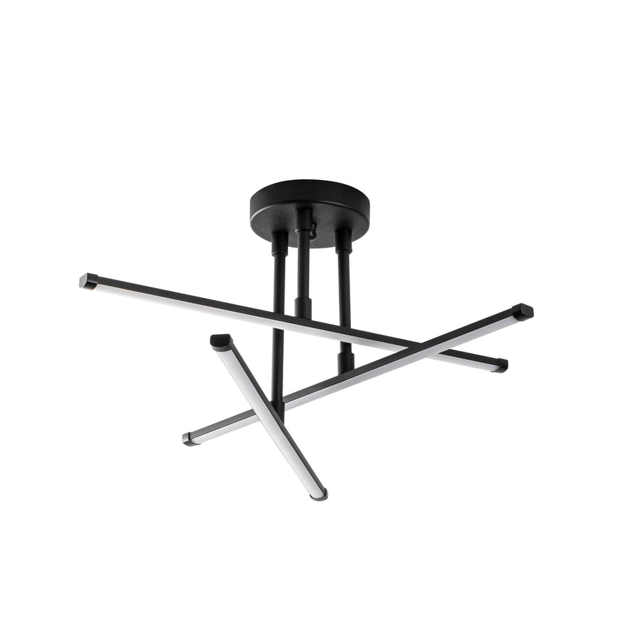 Çapraz Çubuk Modern Metal Plafonyer - Siyah