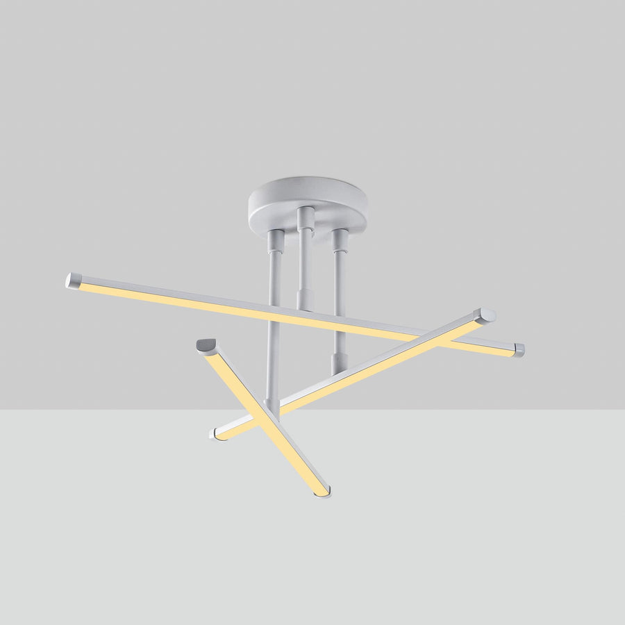 Çapraz Çubuk Modern Metal Plafonyer - Gri