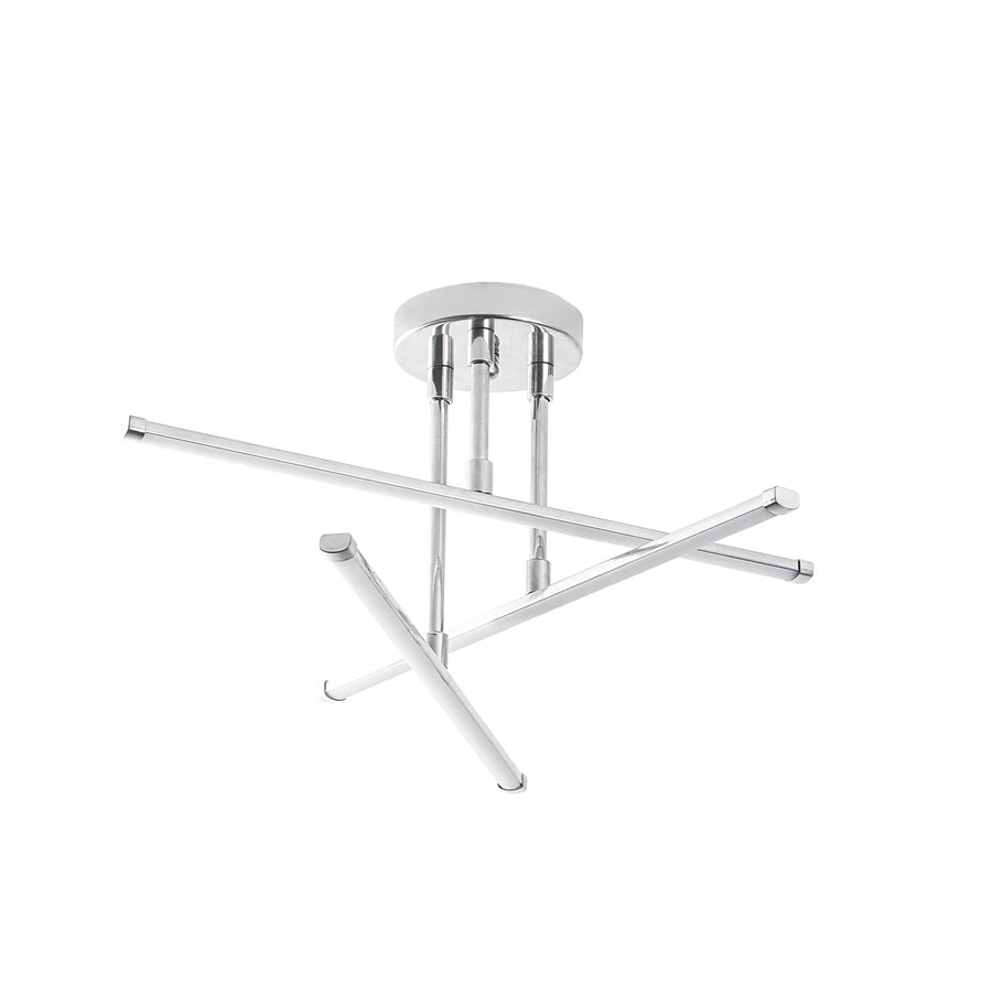 Çapraz Çubuk Modern Metal Plafonyer - Gümüş