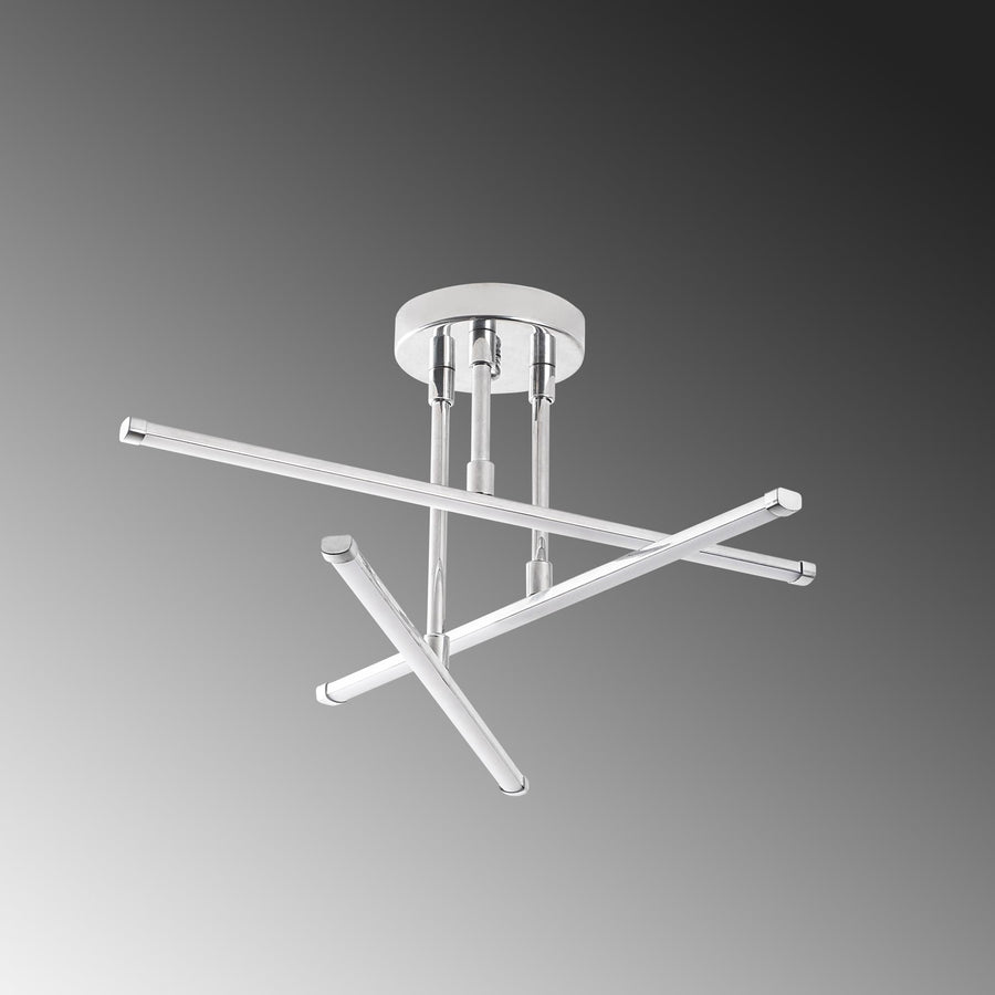 Çapraz Çubuk Modern Metal Plafonyer - Gümüş
