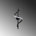Spiral Modern Metal Aplik - Siyah