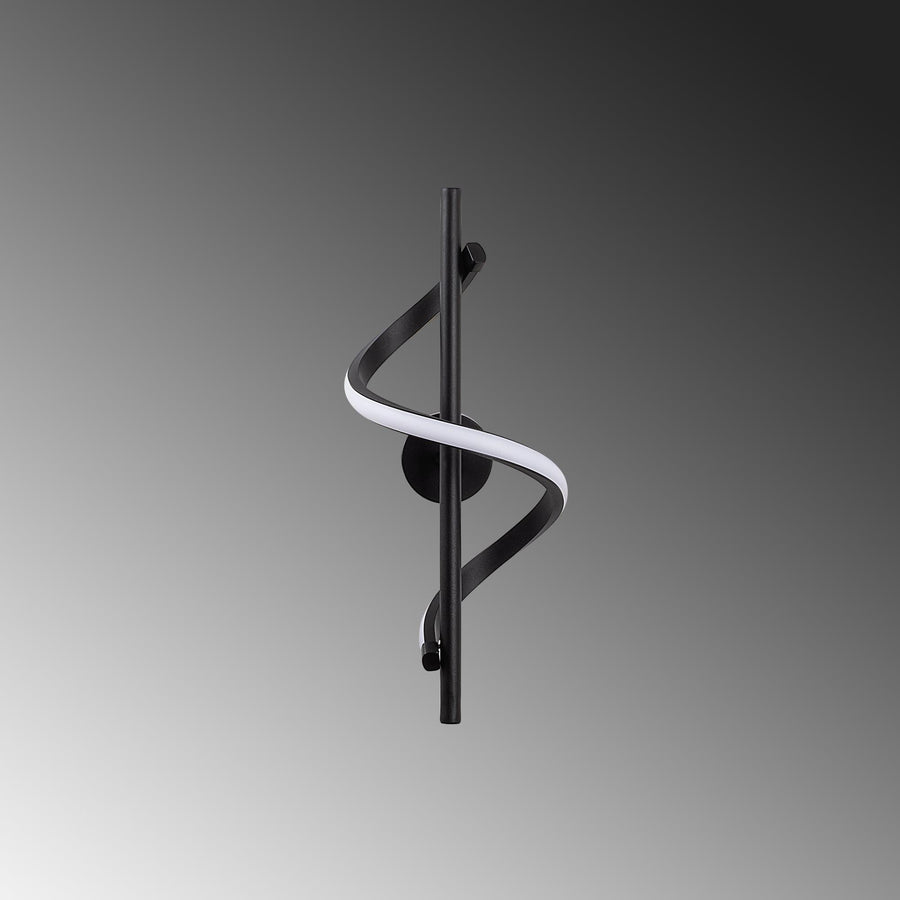 Spiral Modern Metal Aplik - Siyah