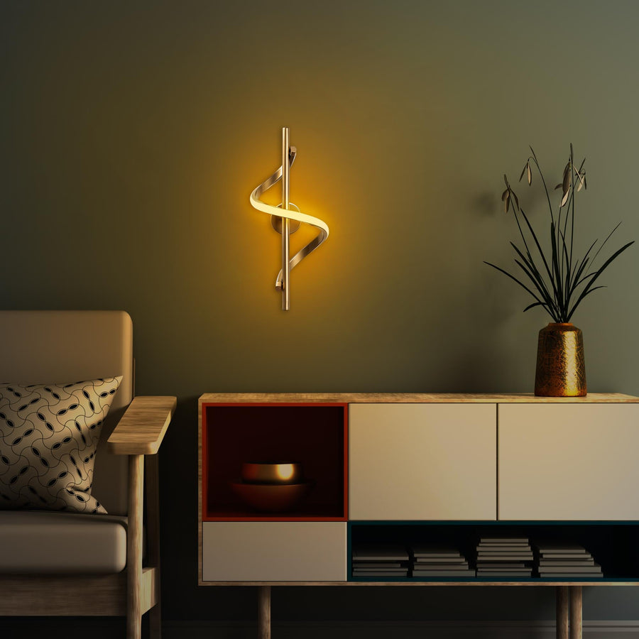 Spiral Modern Metal Aplik - Altın