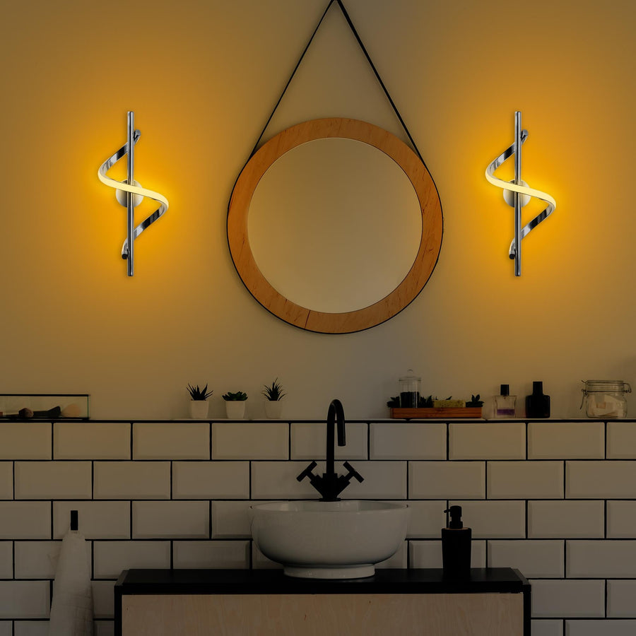 Spiral Modern Metal Aplik - Gümüş