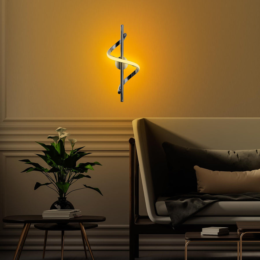 Spiral Modern Metal Aplik - Gümüş