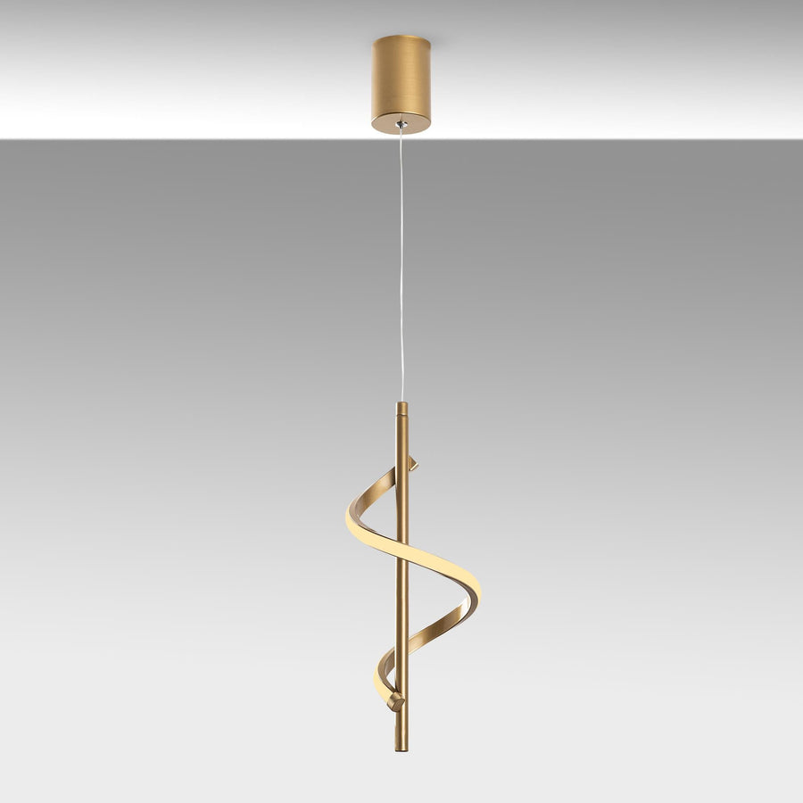 Spiral Modern Metal Tekli Sarkıt - Altın