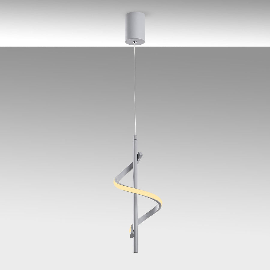 Spiral Modern Metal Tekli Sarkıt - Beyaz