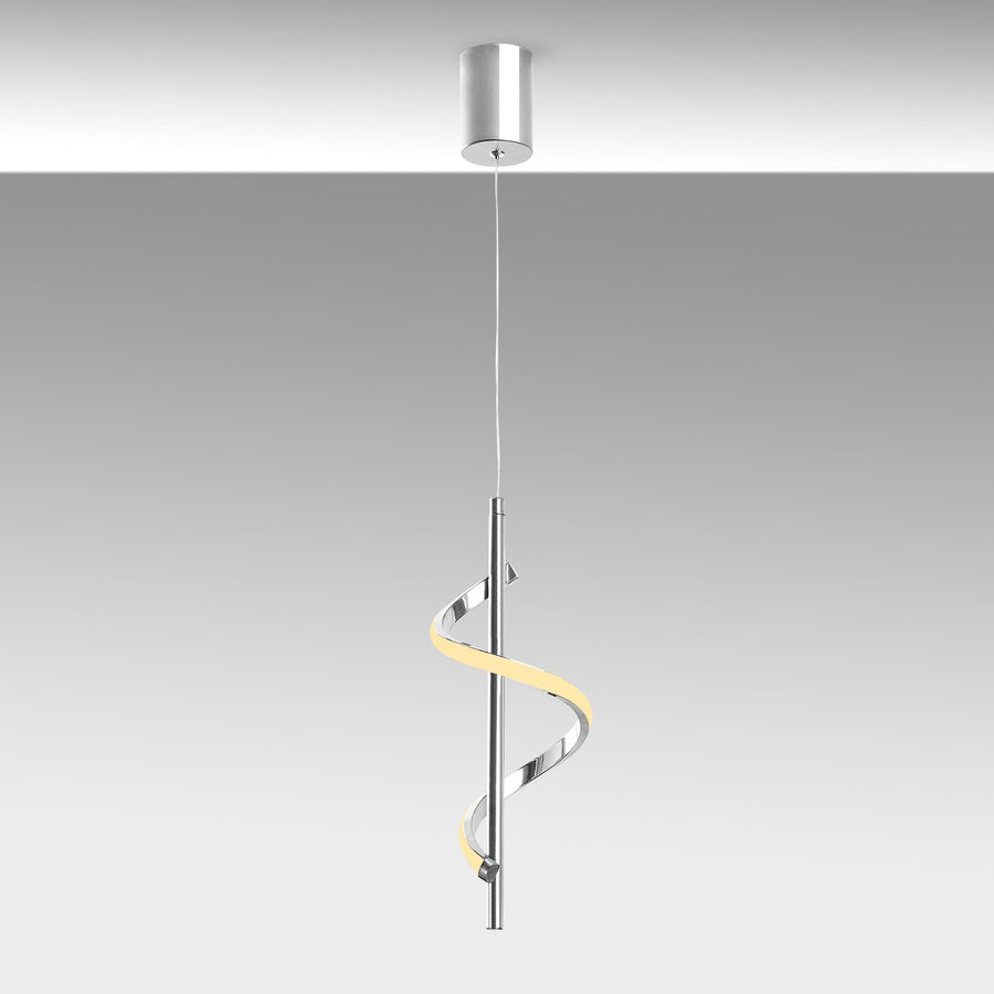 Spiral Modern Metal Tekli Sarkıt - Gümüş