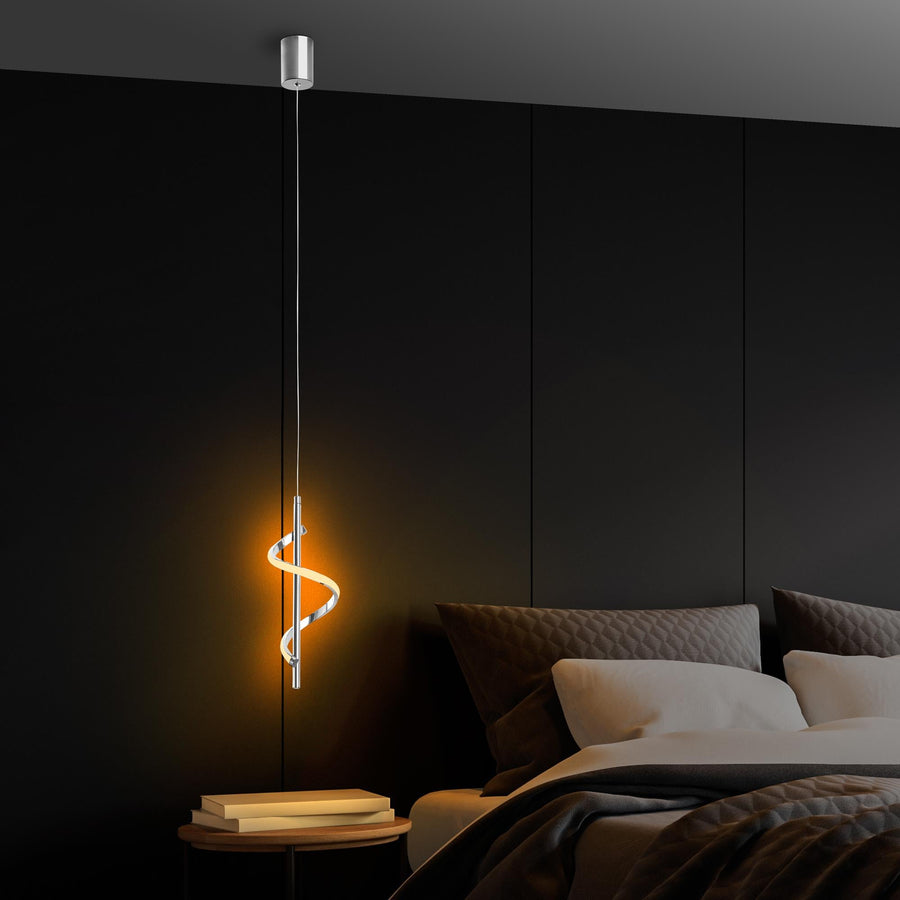 Spiral Modern Metal Tekli Sarkıt - Gümüş
