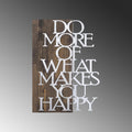Do More Happy Ahşap Metal Duvar Panosu - Gümüş
