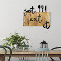 Just Eat It Metal Ahşap Duvar Panosu - Siyah