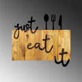 Just Eat It Metal Ahşap Duvar Panosu - Siyah