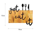 Just Eat It Metal Ahşap Duvar Panosu - Siyah