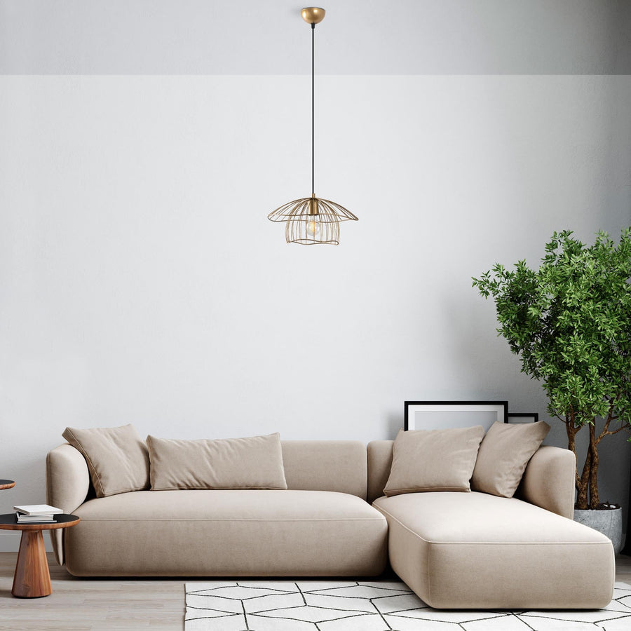 Lotus Tel Metal Tekli Sarkıt - Altin