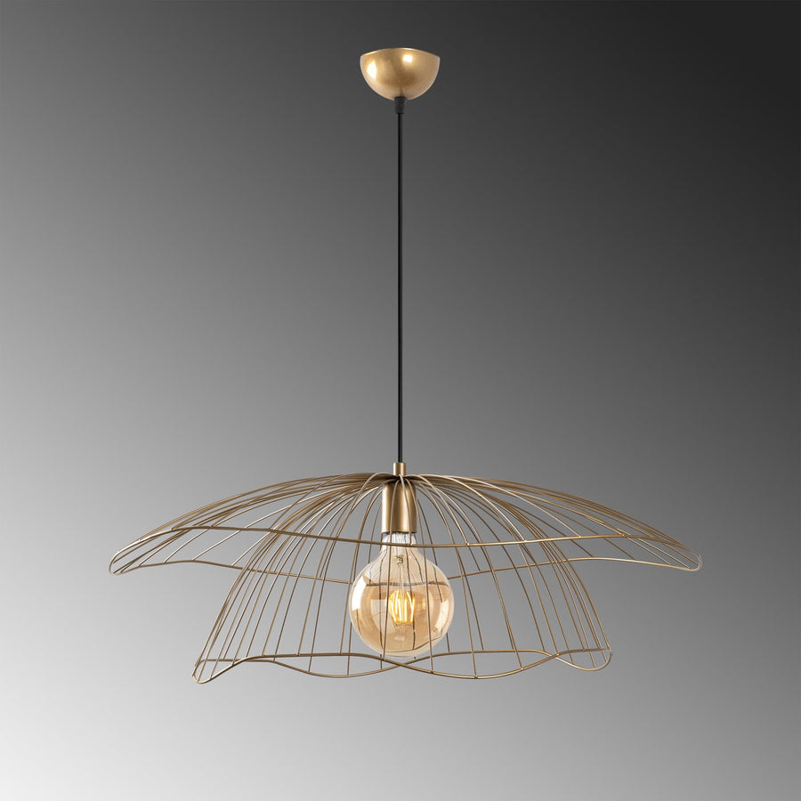 Lotus Tel Metal Tekli Sarkıt Buyuk - Altin
