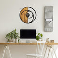 Sarmal Spiral Metal Ahşap Duvar Saati - Ahşap