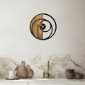 Sarmal Spiral Metal Ahşap Duvar Saati - Ahşap