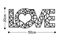 LOVE Yazili Metal Duvar Panosu - Siyah