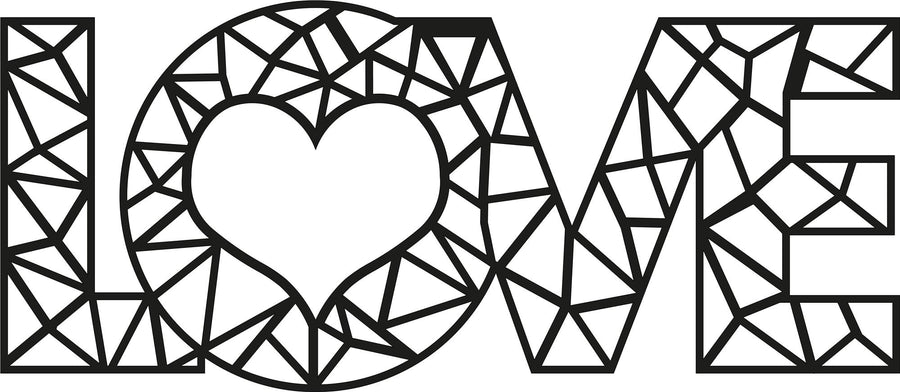 LOVE Yazili Metal Duvar Panosu - Siyah