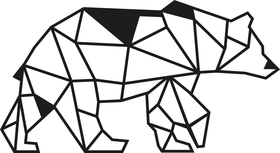 Geometrik Ayi Metal Duvar Panosu - Siyah