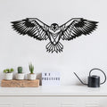 Geometrik Kartal Metal Duvar Panosu - Siyah