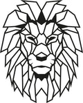 Aslan Geometrik Metal Duvar Panosu - Siyah