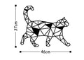 Kedi Geometrik Metal Duvar Panosu - Siyah