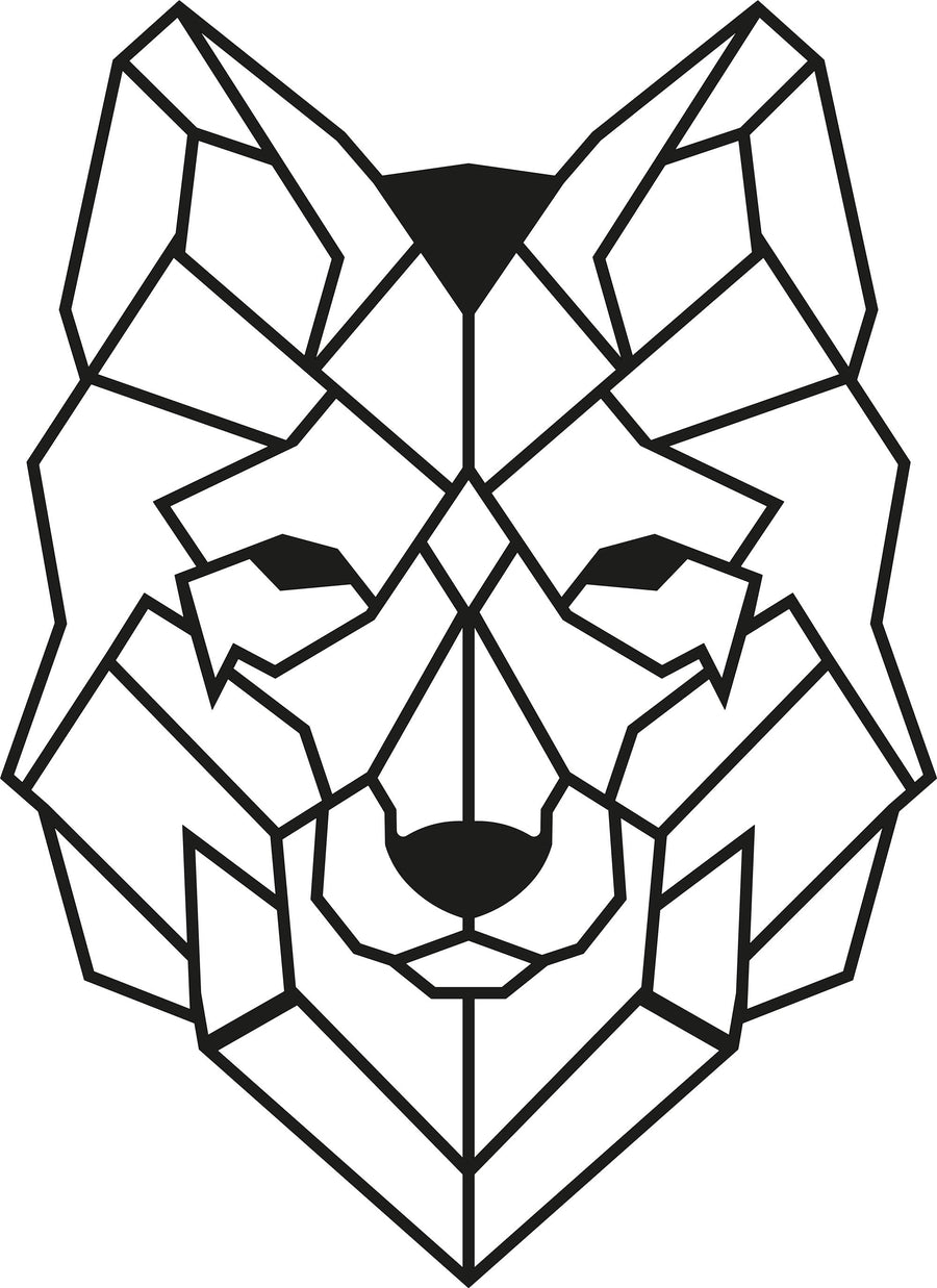 Kurt Geometrik Metal Duvar Panosu - Siyah