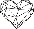 Kalp Geometrik Metal Duvar Panosu - Siyah