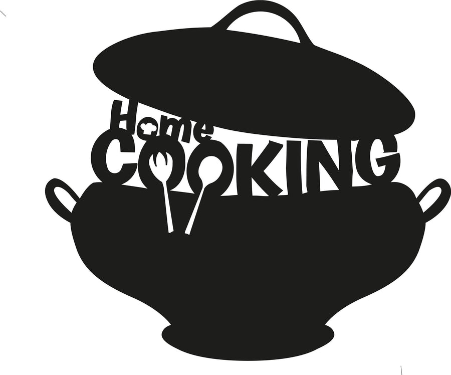 Home Cooking Tencere Metal Duvar Panosu - Siyah
