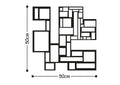 Geometrik Kareler Metal Duvar Panosu - Siyah