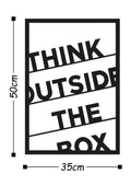 Think Outside The Box Yazili Metal Pano - Siyah