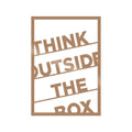 Think Outside The Box Çerçeveli Metal Pano - Bakır
