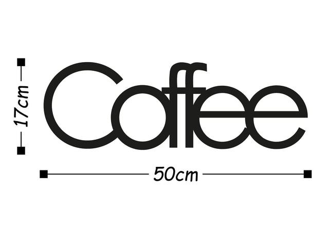 Coffee Yazılı Metal Duvar Panosu - Siyah