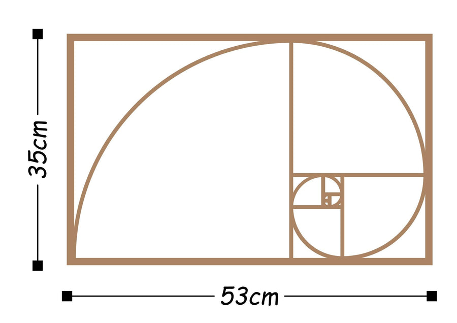 Fibonacci Spiral Metal Duvar Panosu - Bakir