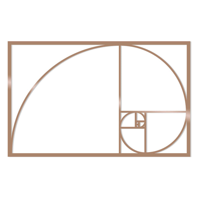 Fibonacci Spiral Metal Duvar Panosu - Bakır