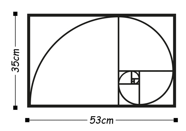 Fibonacci Spiral Metal Duvar Panosu - Siyah