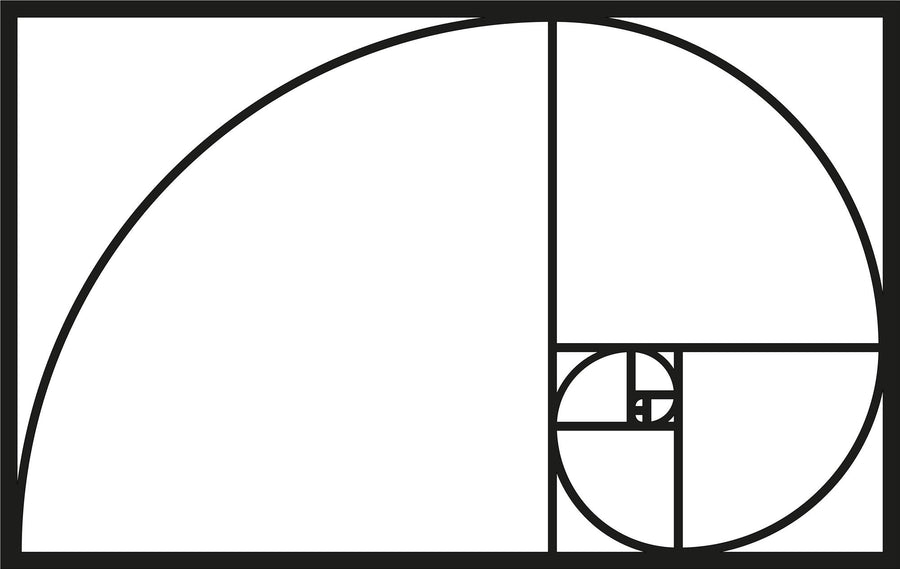 Fibonacci Spiral Metal Duvar Panosu - Siyah